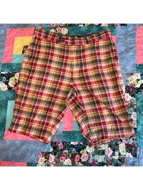 Brooks Brothers 1818 Men’s 30W Plaid Cotton Summer Shorts Imported Fabric